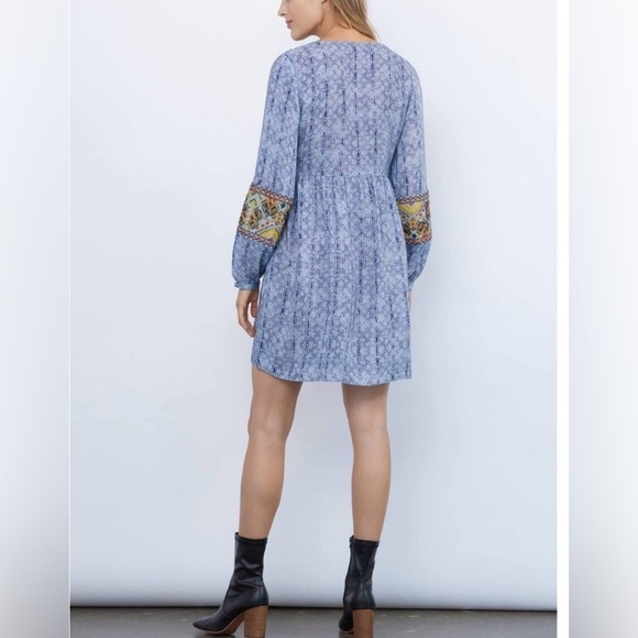 ⭐️Host Pick Anthropologie Bhanuni by Jyoti Celeste Blue Linne Embroidered Dress - Picture 11 of 12